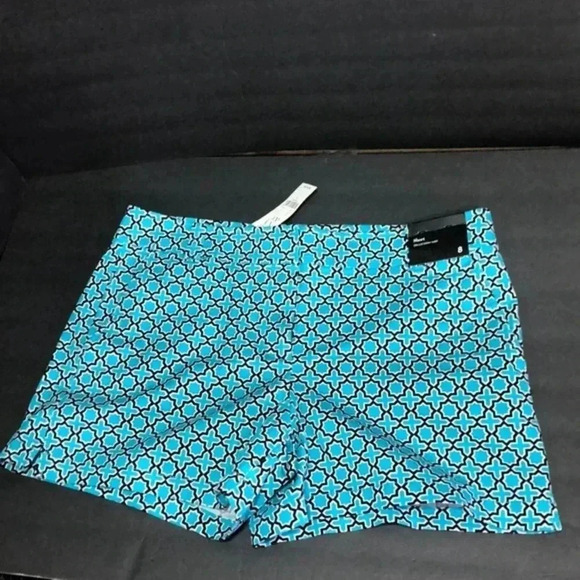 New York & company blue print‎ shorts ladies size 8 - Picture 1 of 12